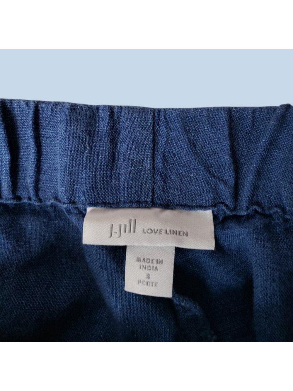 J.Jill Love Linen Wide-Leg Crop Pants Blue  Petite Small - Picture 4 of 14